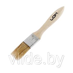 Кисть плоская LOM, натуральная щетина, деревянная ручка, 1", 25 мм