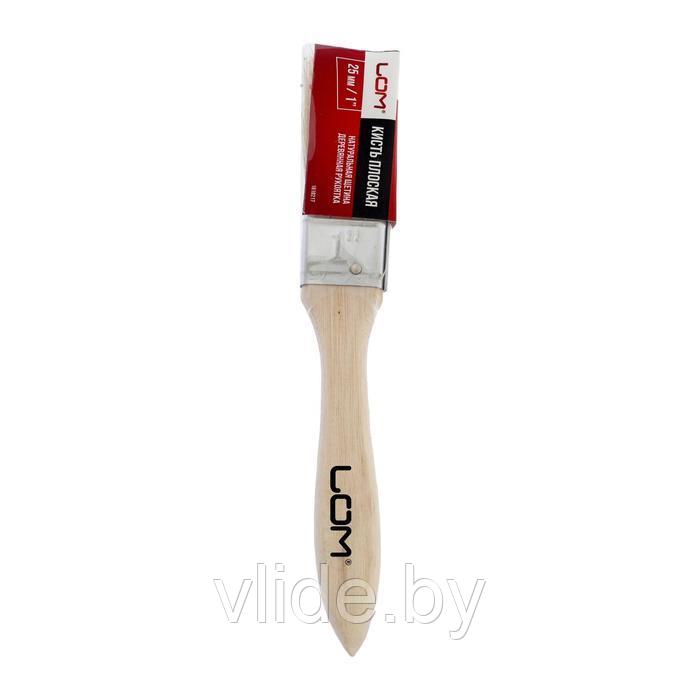 Кисть плоская LOM, натуральная щетина, деревянная ручка, 1", 25 мм - фото 3 - id-p141292194