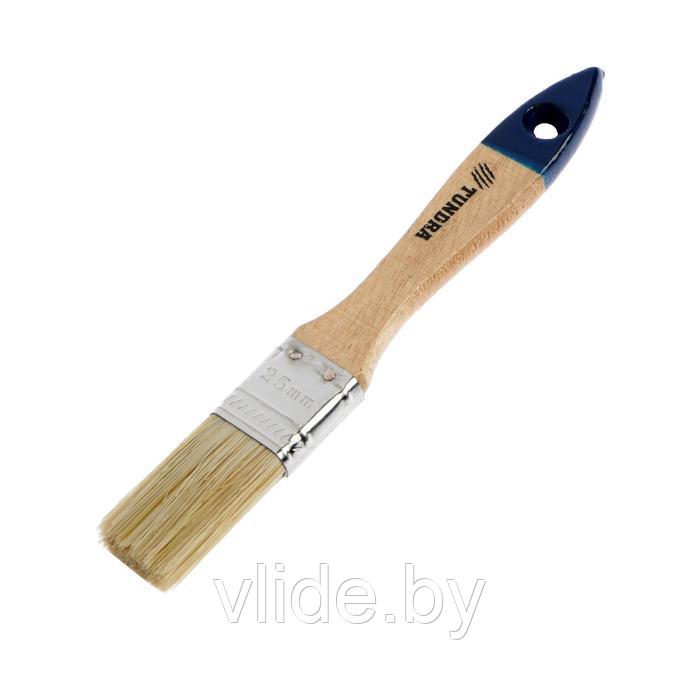 Кисть плоская TUNDRA, натуральная щетина, деревянная ручка, 1", 25 мм 881502 - фото 1 - id-p141292199