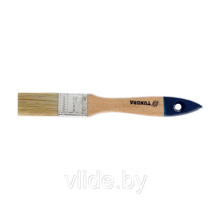 Кисть плоская TUNDRA, натуральная щетина, деревянная ручка, 1", 25 мм 881502 - фото 2 - id-p141292199