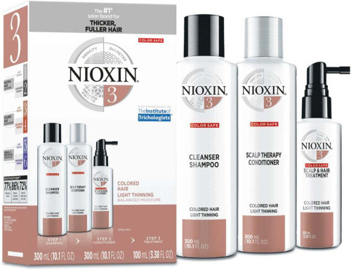 Система для ухода за окрашенными, тонкими волосами, склонными к выпадению Nioxin №3 300мл+300мл+150мл
