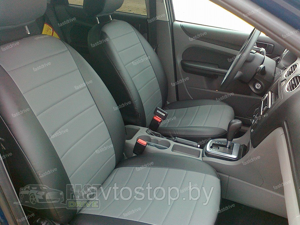 Чехлы для Renault Scenic III, экокожа , чёрно-серая - фото 1 - id-p141331177