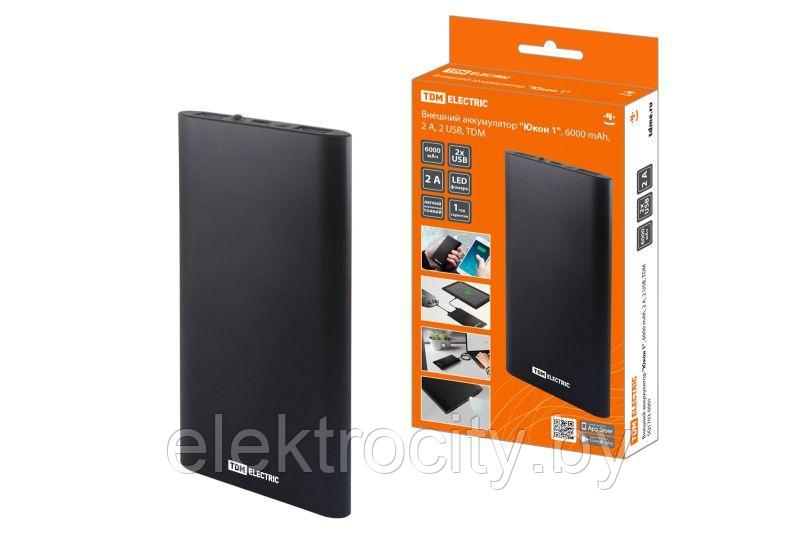 Внешний аккумулятор "Юкон 1", 6000 mAh, 2 А, 2 USB, TDM