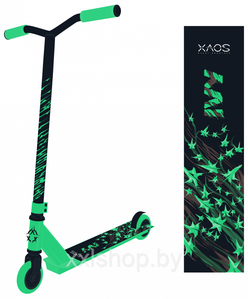 Самокат трюковый XAOS Ivy (зеленый) - фото 1 - id-p141365130