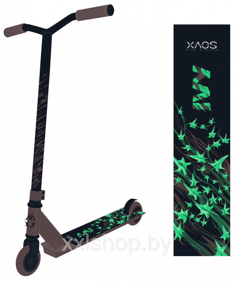Самокат трюковый XAOS Ivy (коричневый) - фото 1 - id-p141366458
