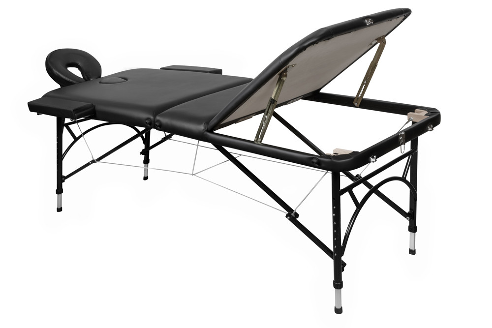 Массажный стол складной 3-секционный алюминиевый BodyFit (186x70 см) черный - фото 4 - id-p135760170