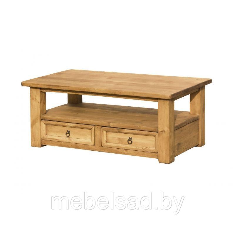 Журнальный столик деревянный  "Кантри Супер №3" Д600мм*Ш600мм*В460мм