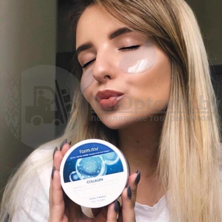 Гидрогелевые патчи для кожи вокруг глаз Farmstay COLLAGEN Water Full Hydrogel Eye Patch c коллагеном (60 - фото 3 - id-p141377349