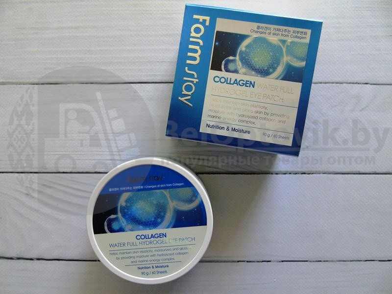 Гидрогелевые патчи для кожи вокруг глаз Farmstay COLLAGEN Water Full Hydrogel Eye Patch c коллагеном (60 - фото 6 - id-p141377349