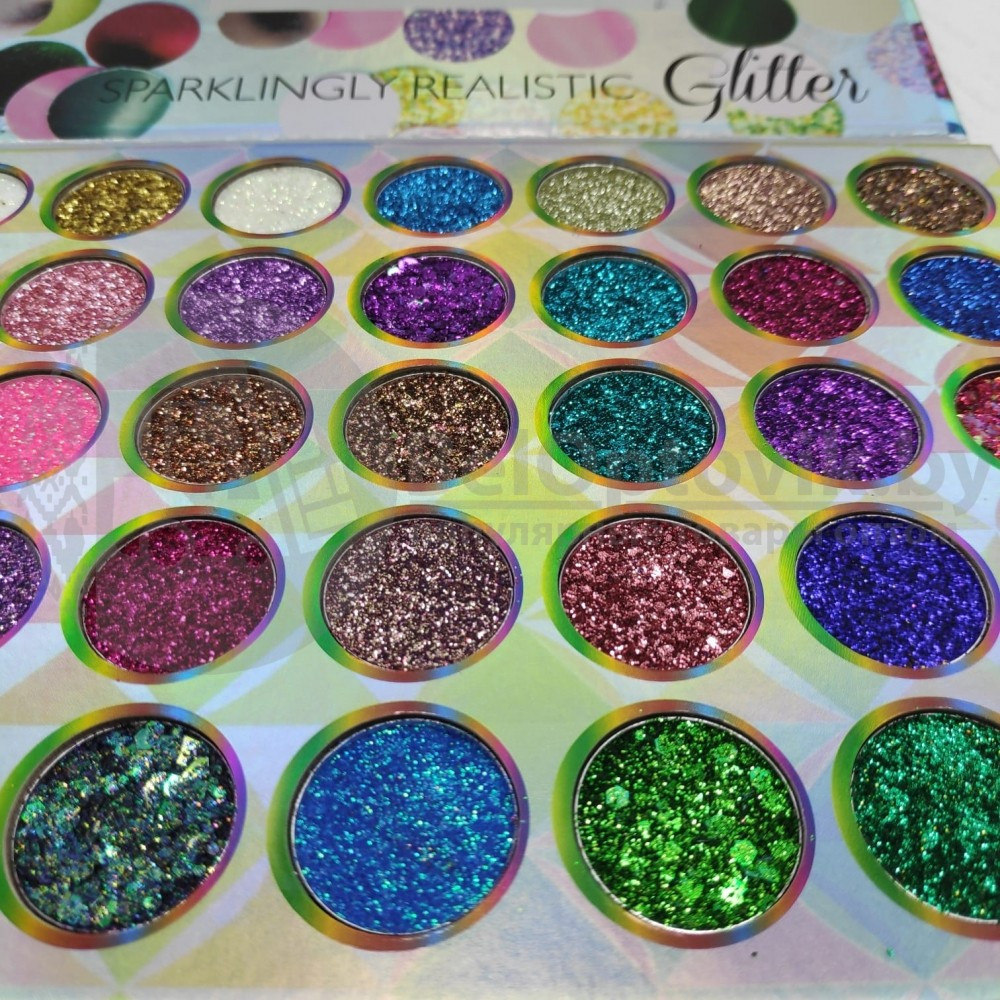 Палетка глиттеров Fabbla Sparcligly Realistic Glitter, 35 оттенков - фото 9 - id-p141377356