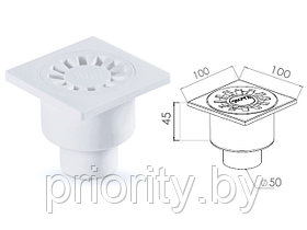 Сливной трап вертикальный D 50 решетка пласт. 100х100 мм, NOVA