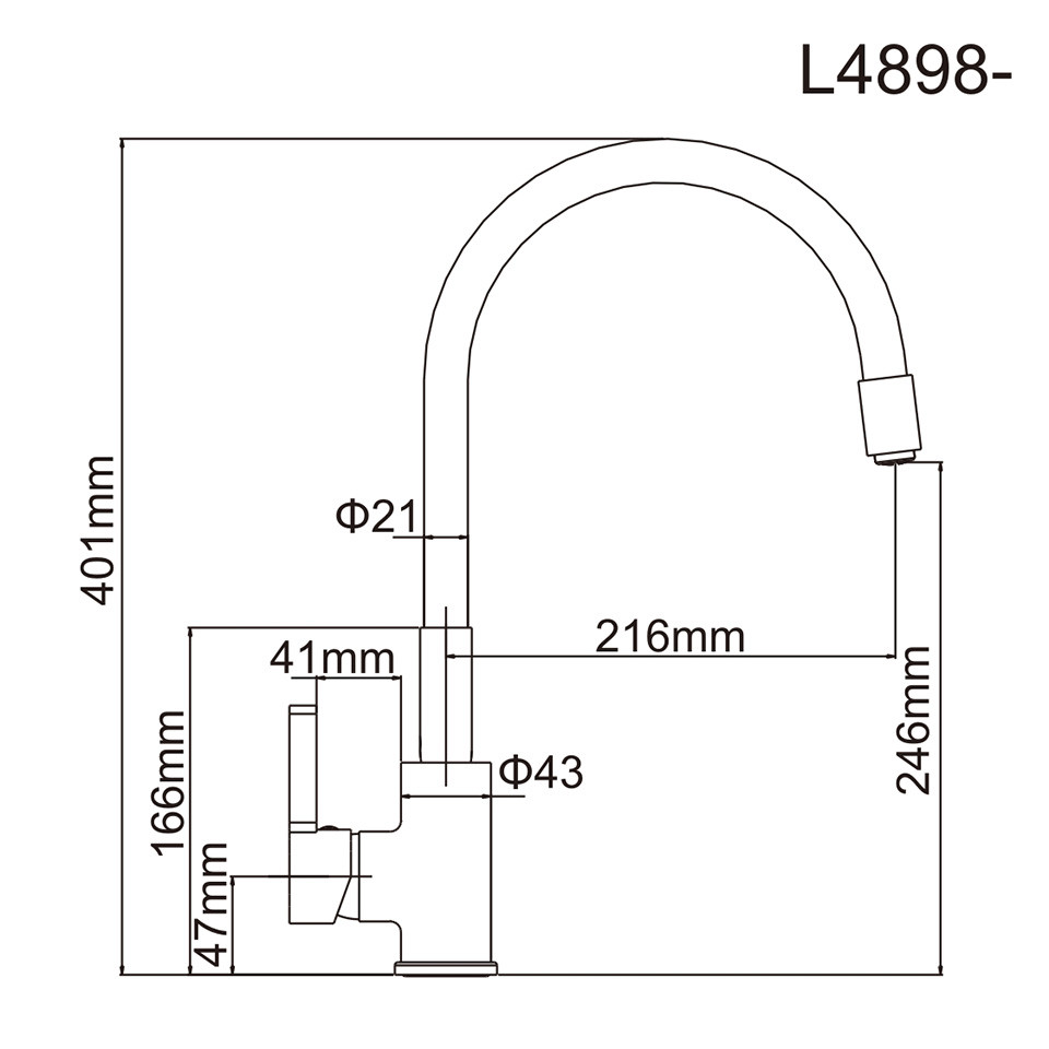 Смеситель с гибким изливом для кухни L4898-2черный LEDEME - фото 4 - id-p141389900