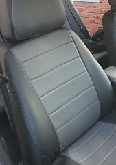 Чехлы на сиденья Nissan Almera Tino 2000-2006, 5 мест, экокожа черно-серая