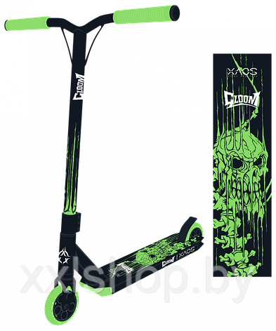 Самокат трюковый XAOS Gloom (зеленый), фото 2