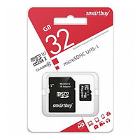 Карта памяти 32Gb Class 10 с адаптером micro SDHC UHS-I SB32GBSDCL10-01 Smartbuy