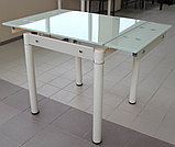 Кухонный стеклянный  стол  B-08-76. Стол обеденный  раскладной., фото 3