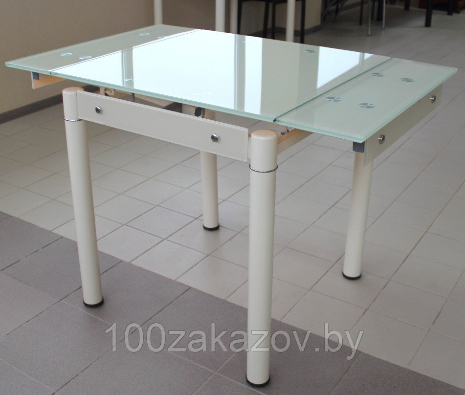 Кухонный стеклянный стол B-08-76. Стол обеденный раскладной. - фото 3 - id-p34051070