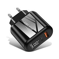 Быстрое зарядное устройство / блок питания для смартфона USLION на 2 порта USB3.0 + USB Type-C (PD3.0)