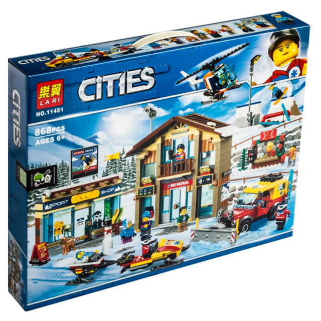 Конструктор Lari Cities 11451 Горнолыжный курорт (аналог Lego City 60203) 868 деталей