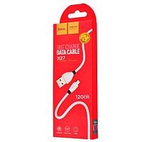 Кабель зарядный HOCO MicroUSB X27 для быстрой зарядки, 2.4А, белый 1,2 метра