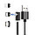 Кабель зарядный магнитный USLION Micro USB / Lightning Apple iPhone / USB Type-C, черный угловой 1 м, фото 2