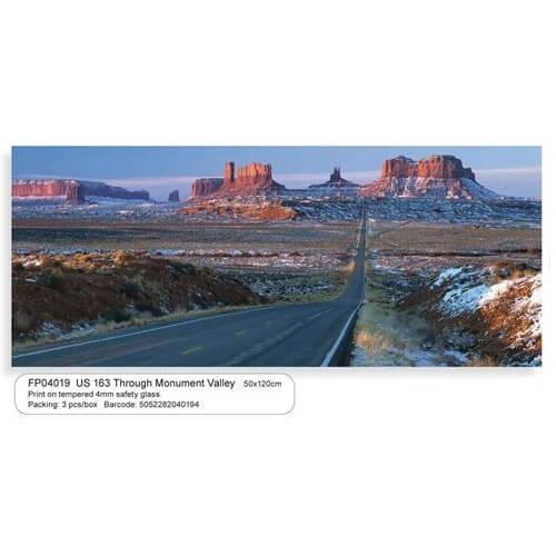 FP04019 декор на стекле US 163 through Monument Valley 50x120см