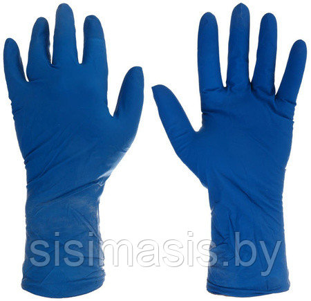 Перчатки латексные хозяйственные Flexy Gloves A.D.M, размер S, 25 пар (50 шт.), синие - фото 2 - id-p141432090