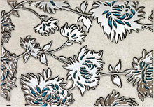 Керамическая плитка декор Gris flower turkus 25x36