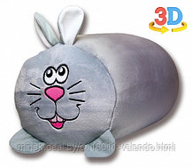 Антистрессовая подушка "Кролик" велюр 23х33 см,