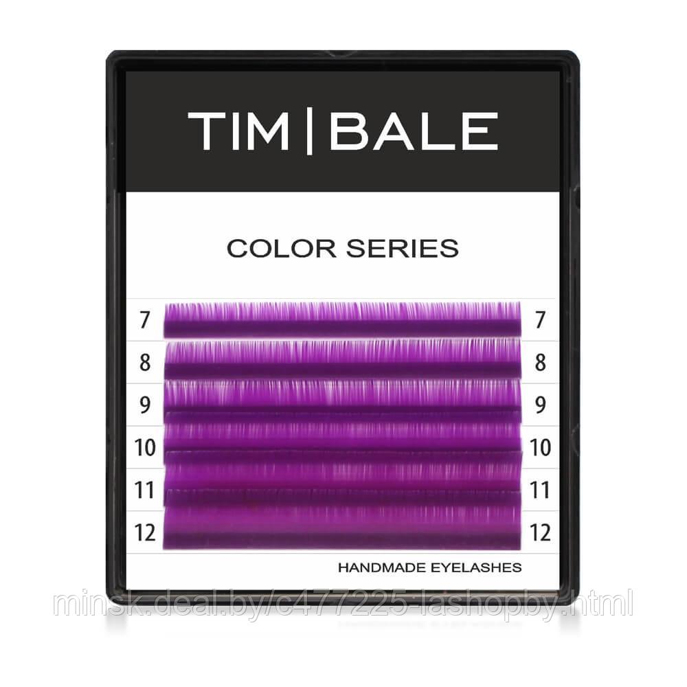 Ресницы цветные TimBale Violet, 6 линий, MIX