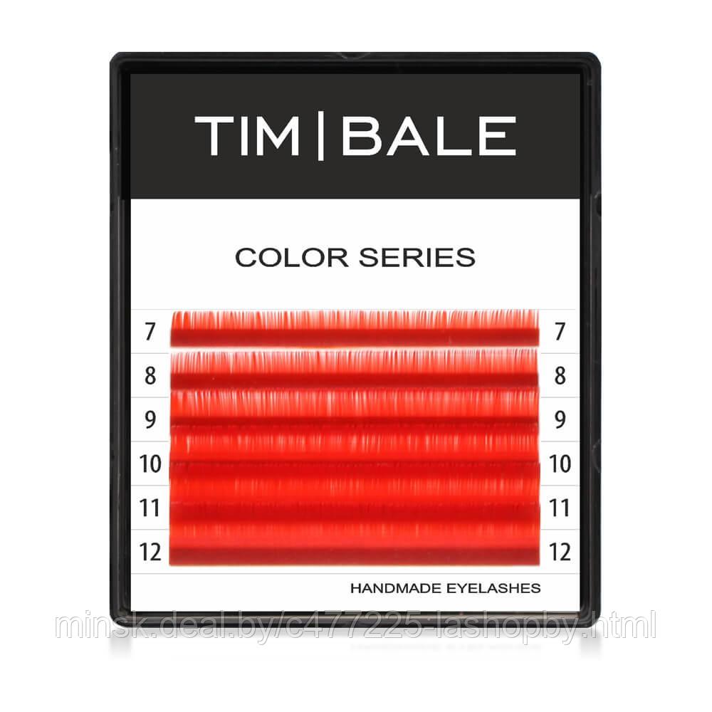Ресницы цветные TimBale Red, 6 линий, MIX 7-12