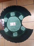Коврик круг d 70 см с вырезом под унитаз темно-зеленый, фото 2