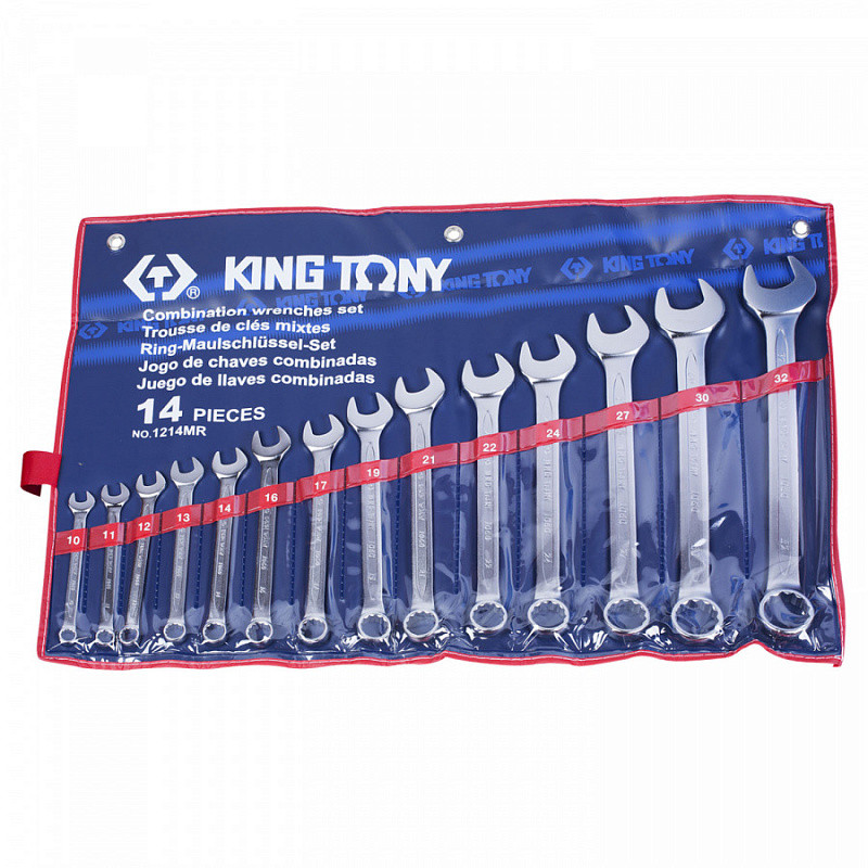 Набор комбинированных ключей, 10-32 мм, 14 пр. KING TONY 1214MR - фото 1 - id-p141651151