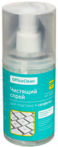 Комплект чистящий для пластика OfficeClean 250 мл + салфетка - фото 1 - id-p133812114