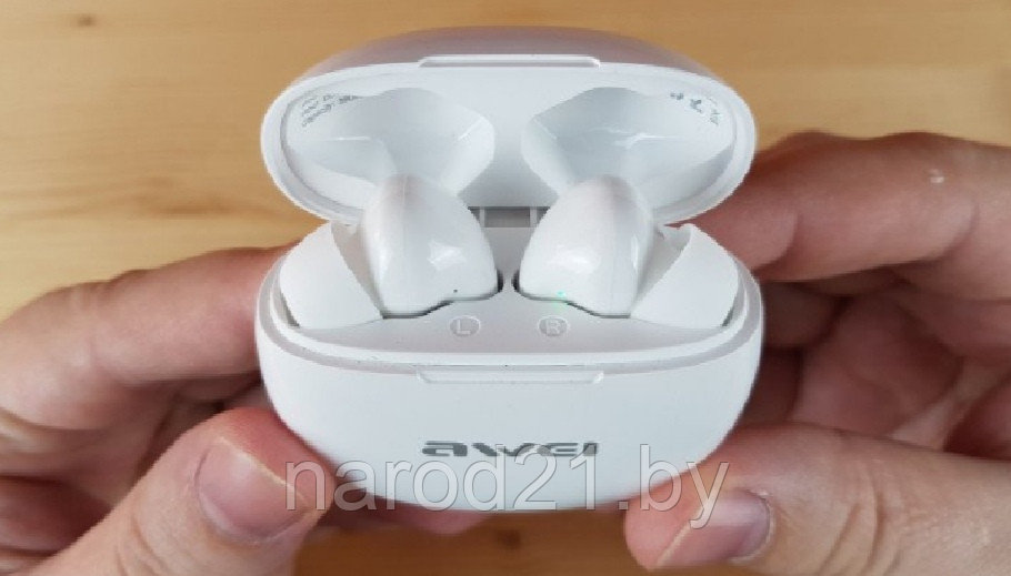 Airpods AWEI T15 наушники беспроводные(белый чёрный) - фото 6 - id-p130122366