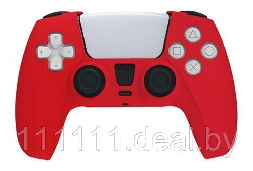 Красный силиконовый чехол для игрового контроллера PlayStation 5 PS5 - фото 1 - id-p141872279