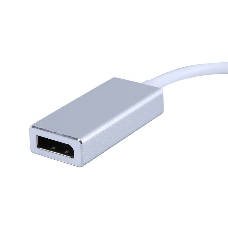 Адаптер - переходник USB3.1 Type-C - DisplayPort, серебро - фото 2 - id-p141888380