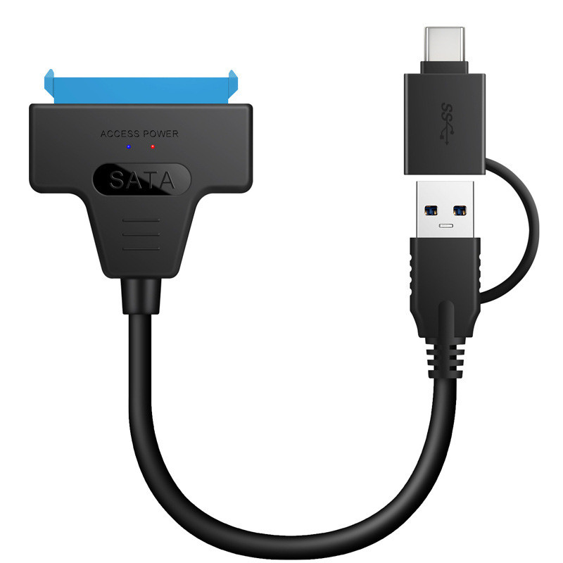Адаптер - переходник - кабель SATA - USB3.0 - USB3.1 Type-C для жесткого диска SSD/HDD 2.5″, черный, фото 1