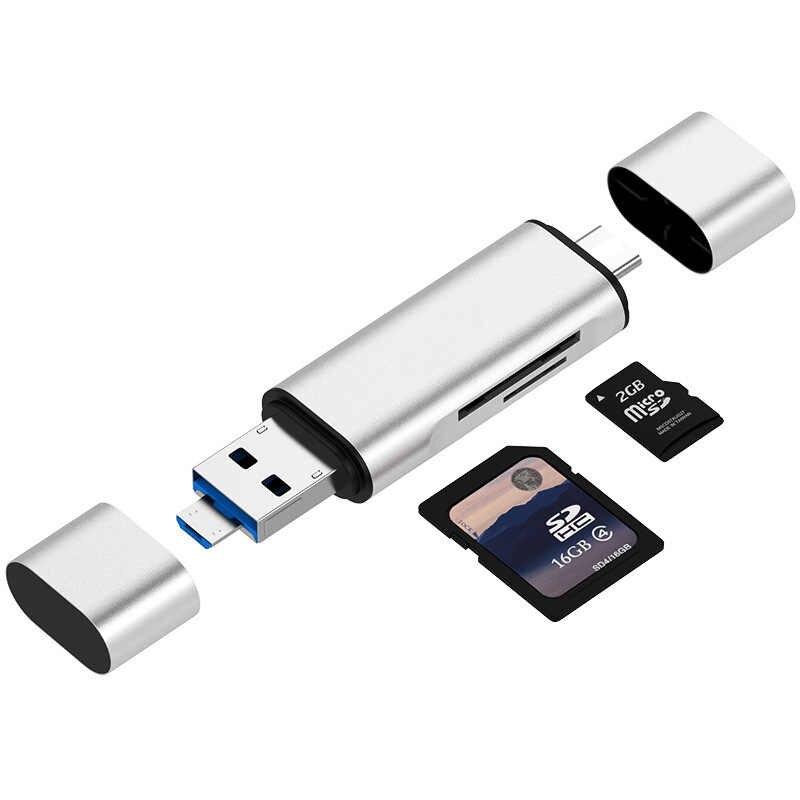 Картридер TF/SD - адаптер для карт памяти - USB3.1 Type-C - MicroUSB - USB3.0, фото 1