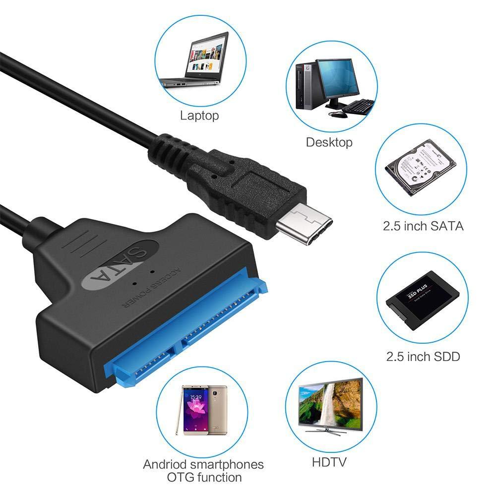 Адаптер - переходник - кабель SATA - USB3.1 Type-C для жесткого диска SSD/HDD 2.5 , черный - фото 5 - id-p141888693