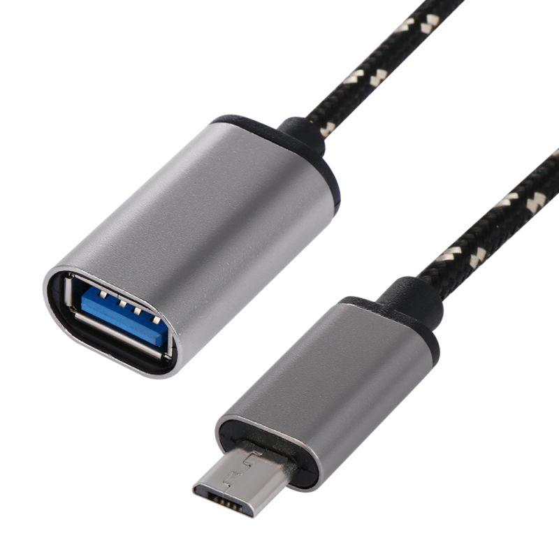 Адаптер - переходник OTG USB3.1 Type-C - USB3.0, тканев. кабель, серебро-графит - фото 2 - id-p141888708