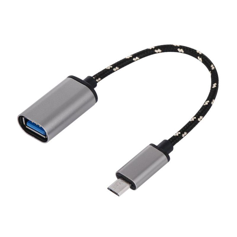 Адаптер - переходник OTG USB3.1 Type-C - USB3.0, тканев. кабель, серебро-графит - фото 4 - id-p141888708