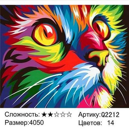 Картина по номерам Радужный кот (Q2212), фото 2