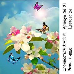 Картина по номерам Бабочки в орхидеях (Q4121)