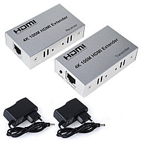Удлинитель сигнала HDMI по витой паре RJ45 (LAN) до 100 метров, активный, UltraHD 4K, комплект, фото 1