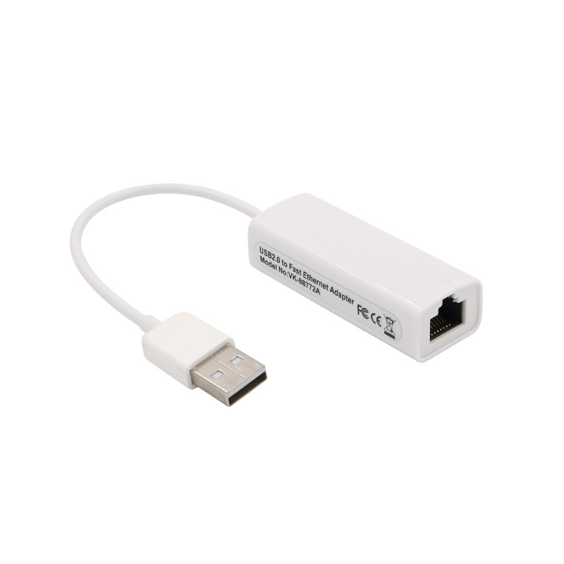 Адаптер - переходник - хаб USB2.0 - 3x USB2.0 - RJ45 (LAN) до 100 Мбит/с, белый