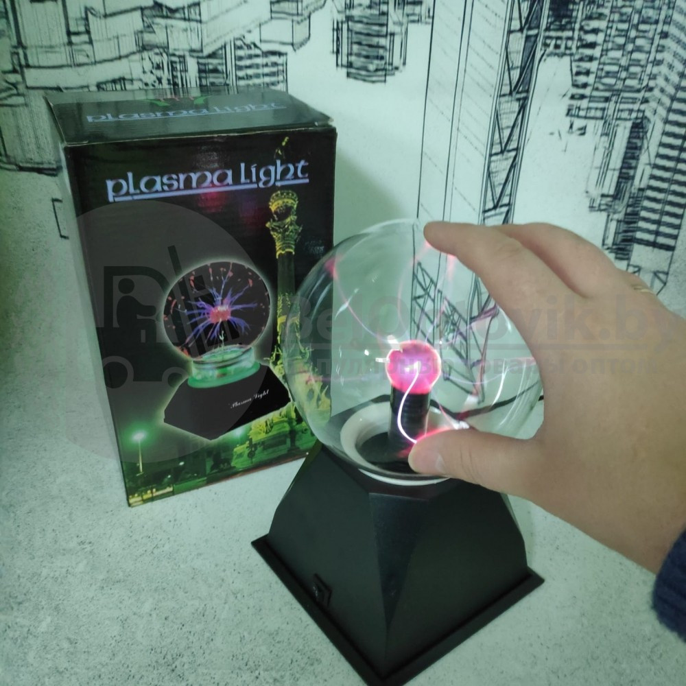 Плазменный шар Plasma light декоративная лампа Тесла (Молния), d 10 см - фото 5 - id-p141240905