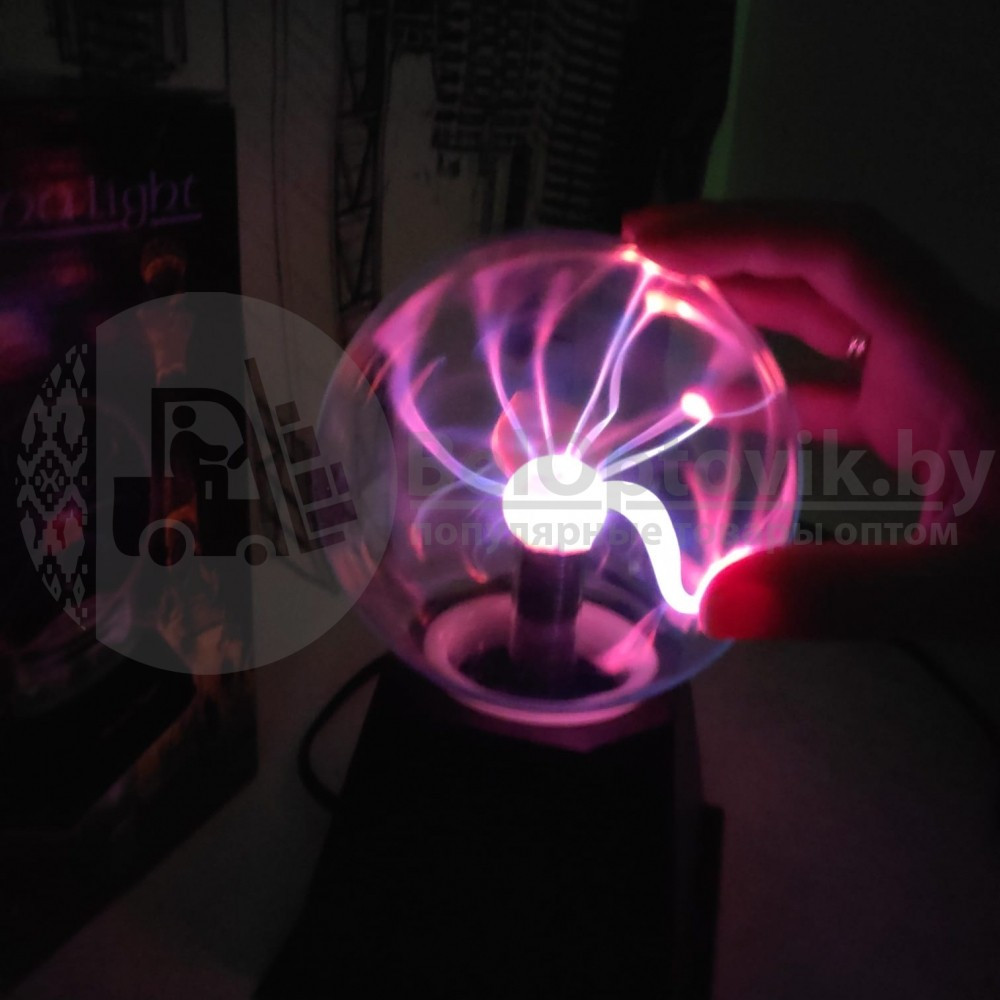 Плазменный шар Plasma light декоративная лампа Тесла (Молния), d 10 см - фото 8 - id-p141240905