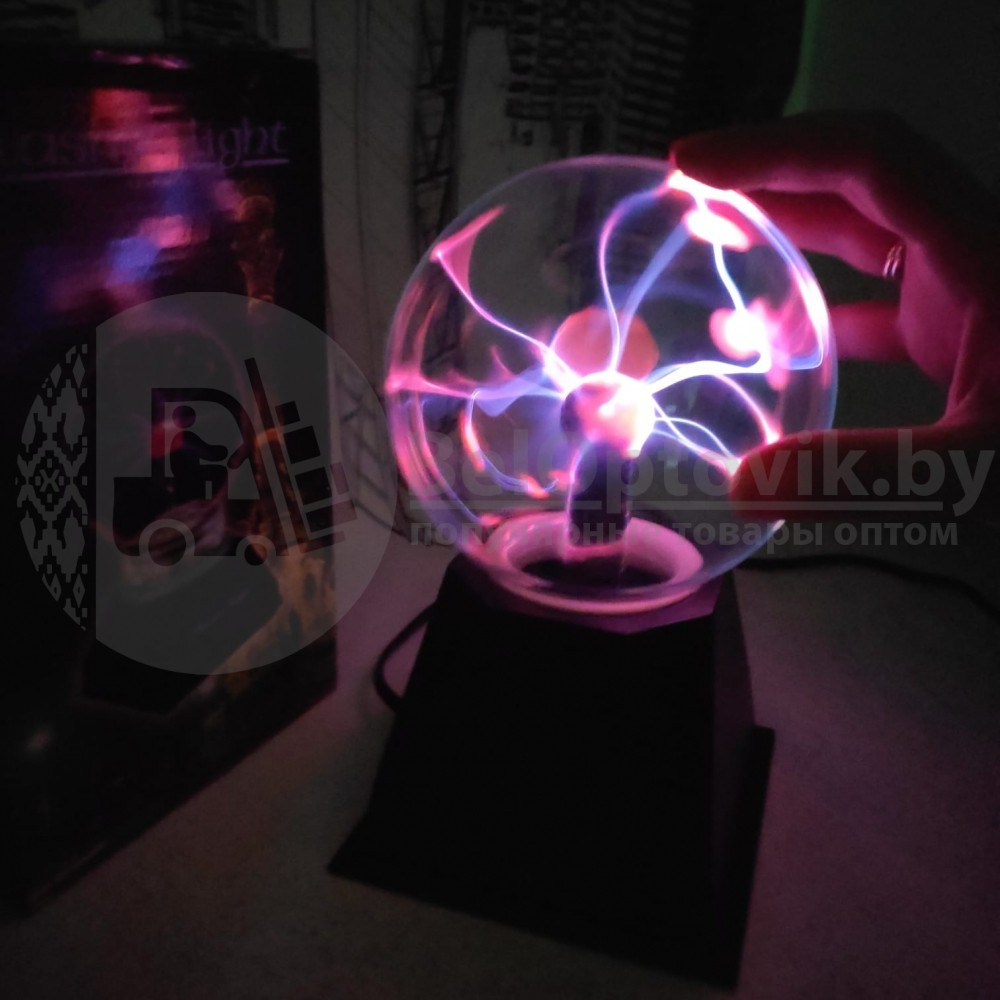 Плазменный шар Plasma light декоративная лампа Тесла (Молния), d 10 см - фото 9 - id-p141240905