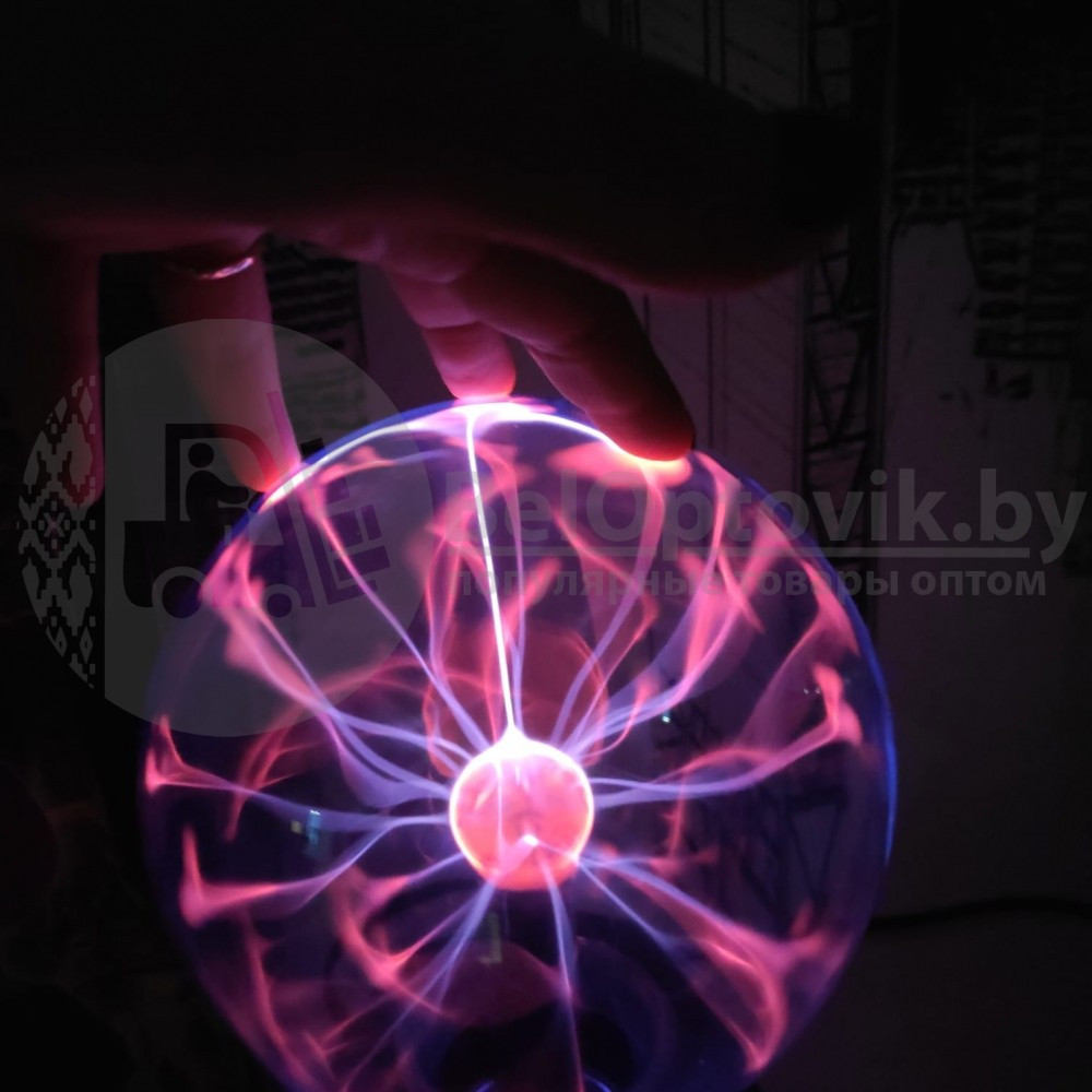 Плазменный шар Plasma light декоративная лампа Тесла (Молния), d15 см - фото 2 - id-p139405510